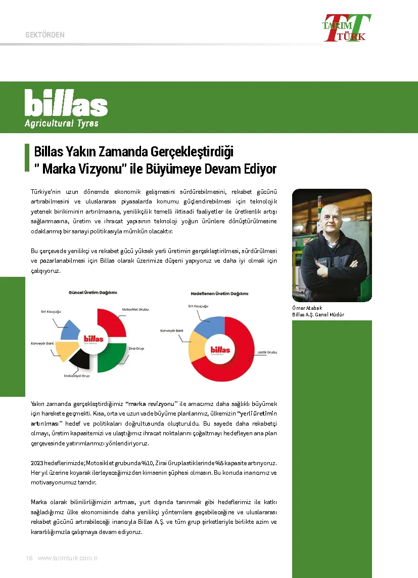 BİLLAS TARIM TÜRK DERGİSİNDE…